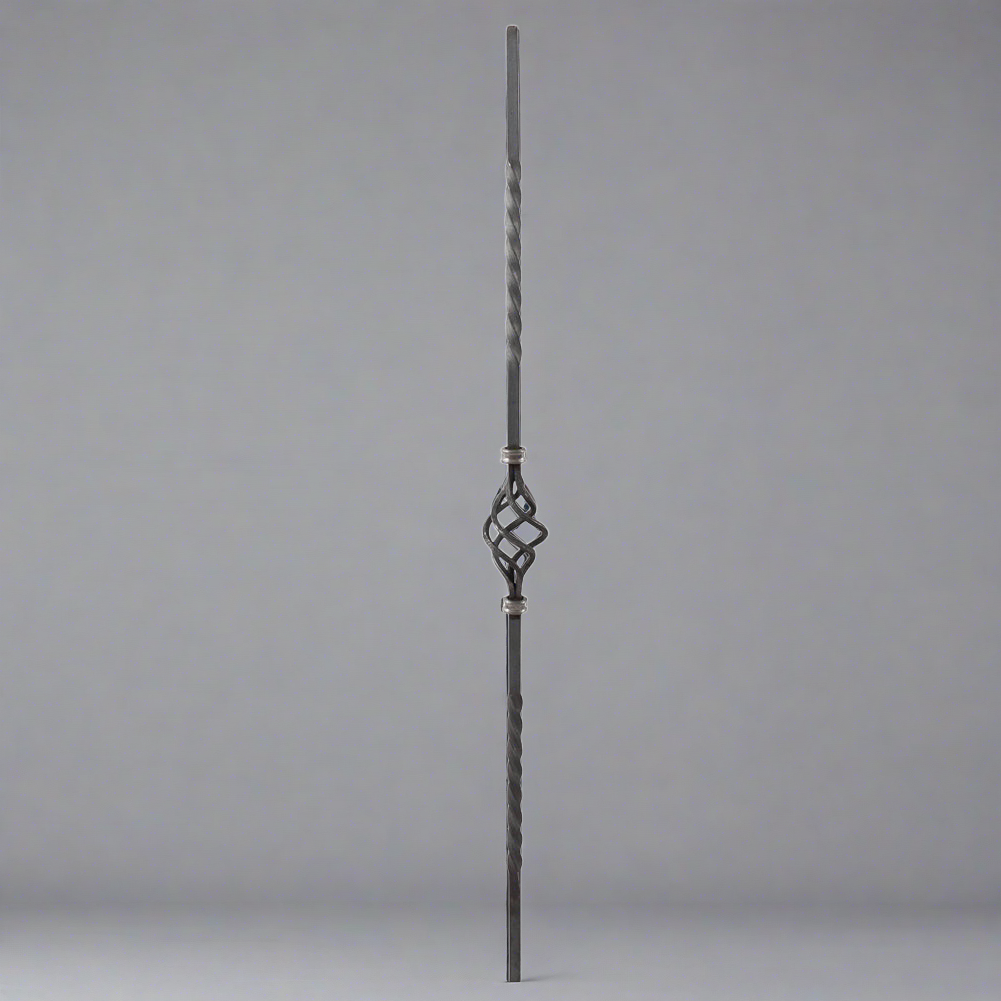 DG Wrought Iron single basket double twist spindle bar 16mm