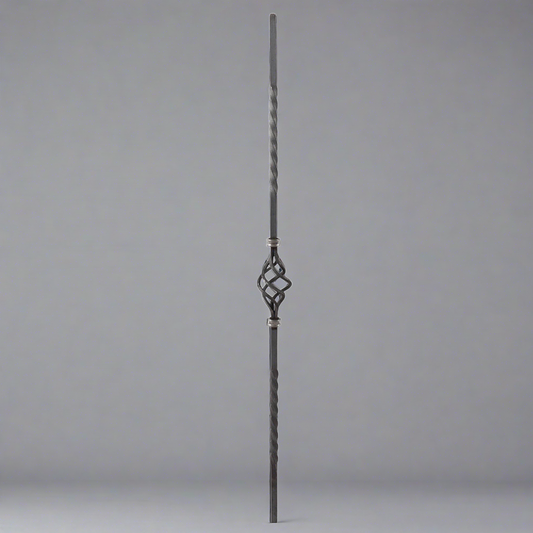 DG Wrought Iron single basket double twist spindle bar 16mm