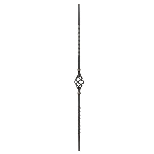 DG Wrought Iron single basket double twist spindle bar 16mm