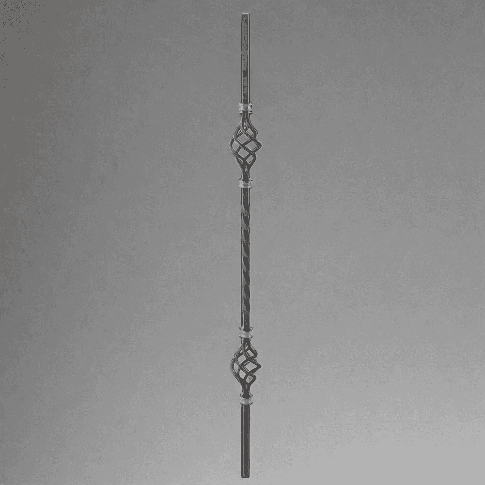 DG Wrought Iron double basket middle twist spindle bar