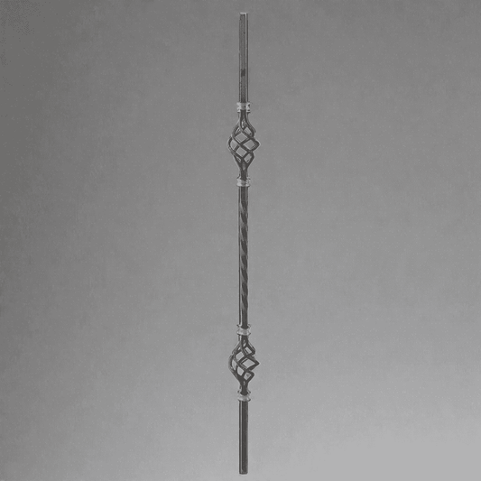 DG Wrought Iron double basket middle twist spindle bar