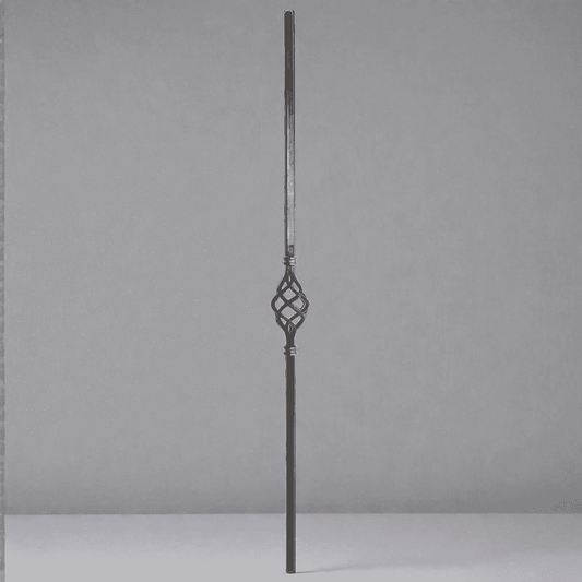 DG Wrought Iron single basket smooth bar spindle