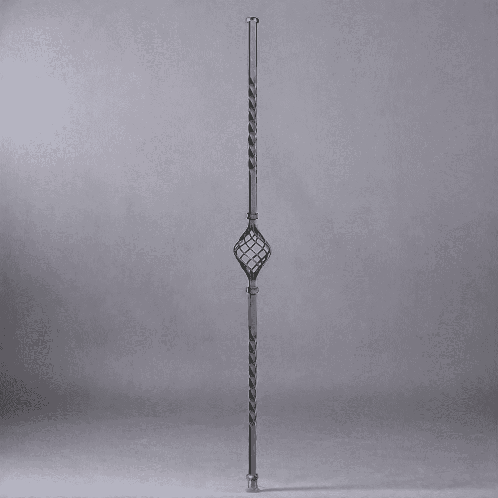 DG Wrought Iron single basket double twist spindle bar L950mm