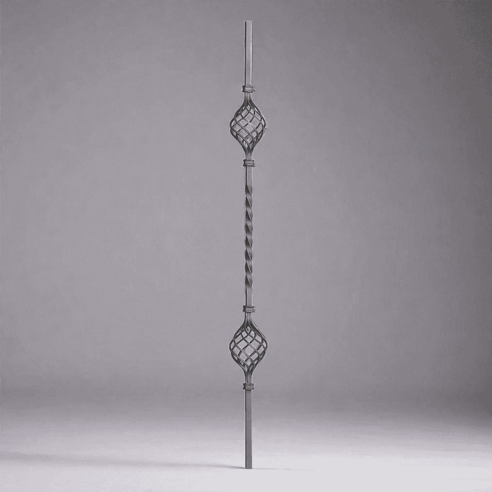 DG Wrought Iron double basket middle twist spindle bar L950mm