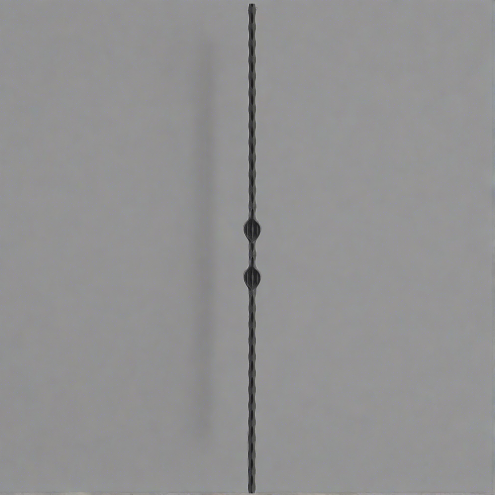 DG Hammered wrought iron double centre stamp spindle bar -950mm