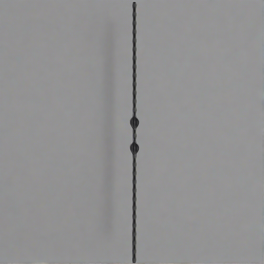 DG Hammered wrought iron double centre stamp spindle bar  -950mm
