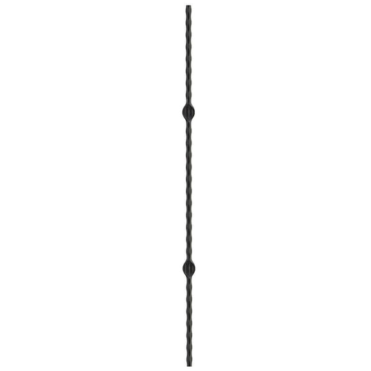 DG Hammered wrought iron split double stamp spindle bar