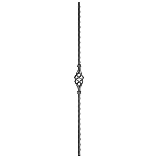 DG Wrought Iron single basket Hammered bar spindle