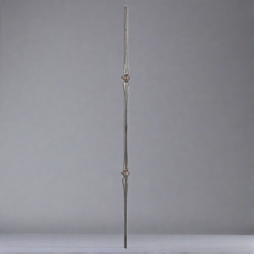 DG wrought iron Double flat sphere spindle bar L950mm
