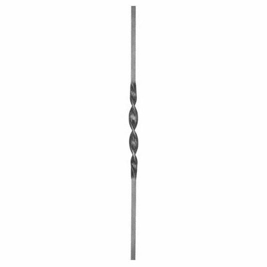 DG wrought iron Flat Twist spindle bar