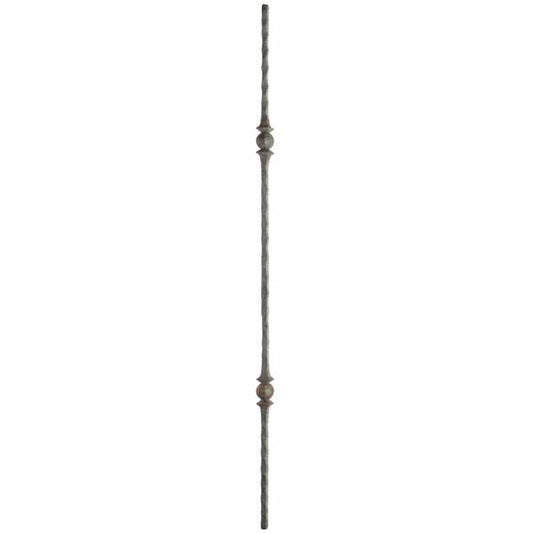 DG Wrought Iron Double sphere Square bar spindle 14mm.