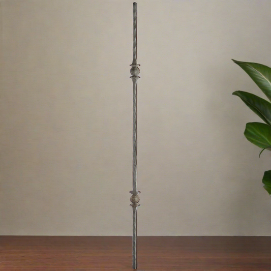DG Wrought Iron Double sphere Square bar spindle 14mm.