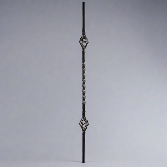 DG double basket single twist black powder coated spindle -950mm