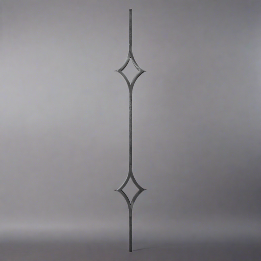 DG Solid Wrought iron double star panel 120MM X 1000MM