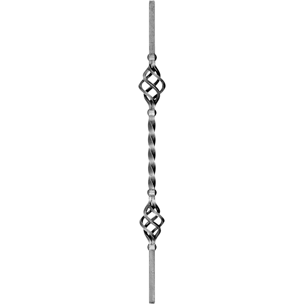 double basket wrought iron spindle
