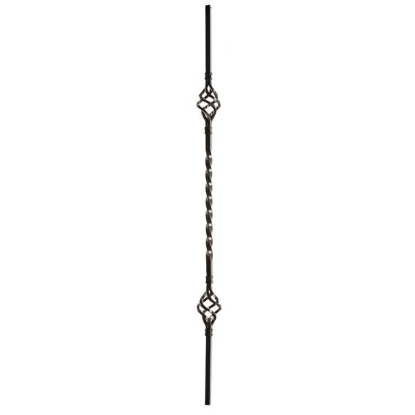 DG wrought iron  double basket Black powder coated spindles