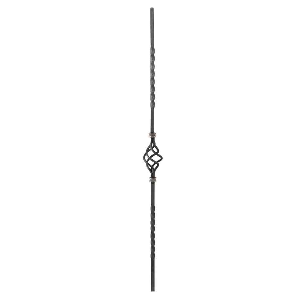 DG Wrought Iron single basket double twist spindle bar