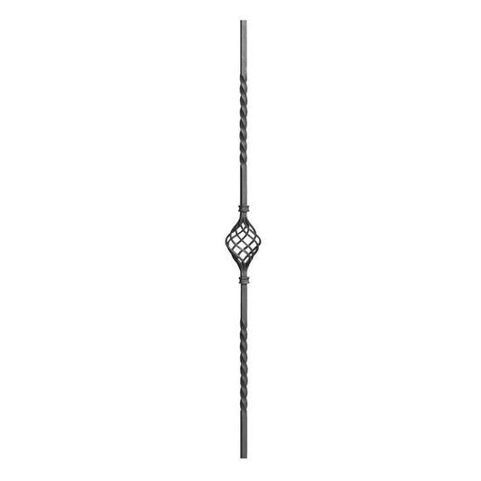 DG wrought iron single basket double Twisted spindle bar