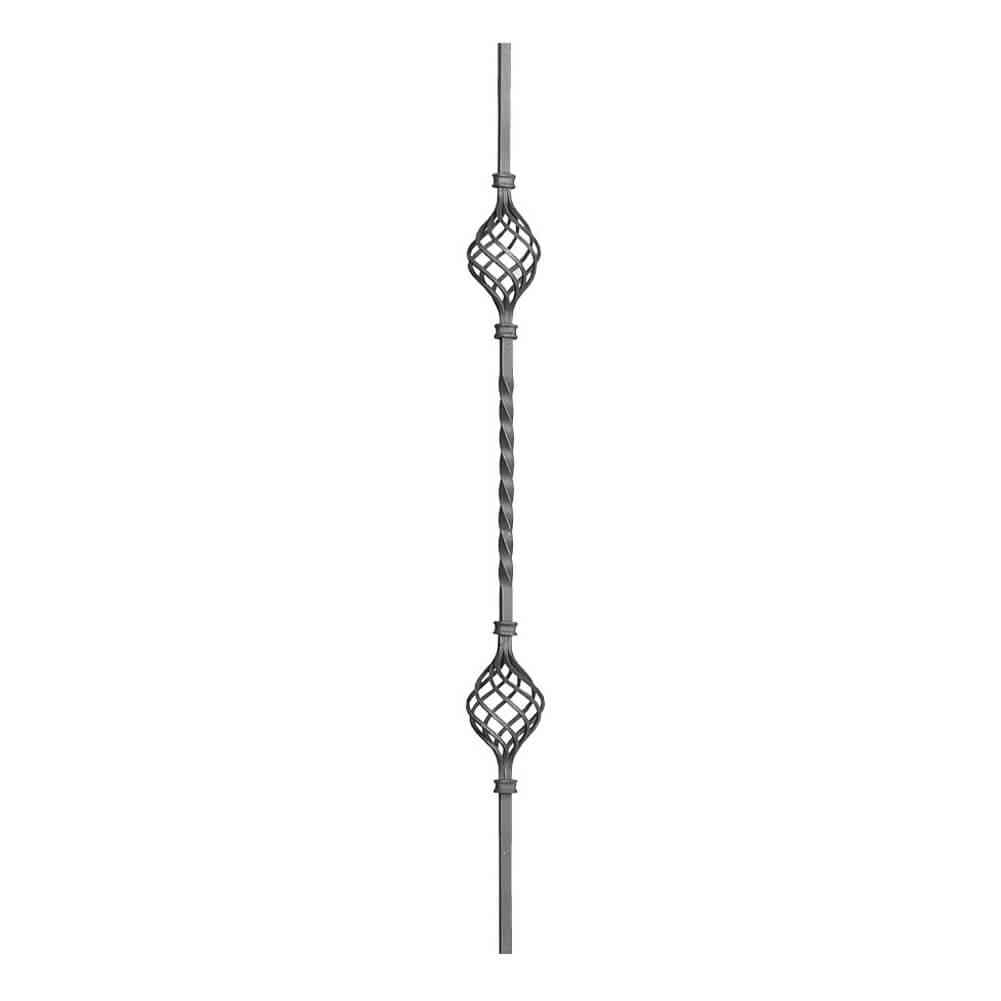 DG Wrought Iron double basket middle twist spindle bar  L950mm