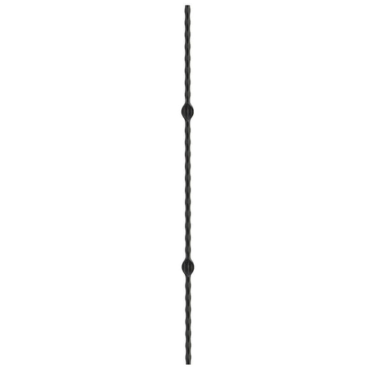 DG Hammered wrought iron split double stamp spindle bar