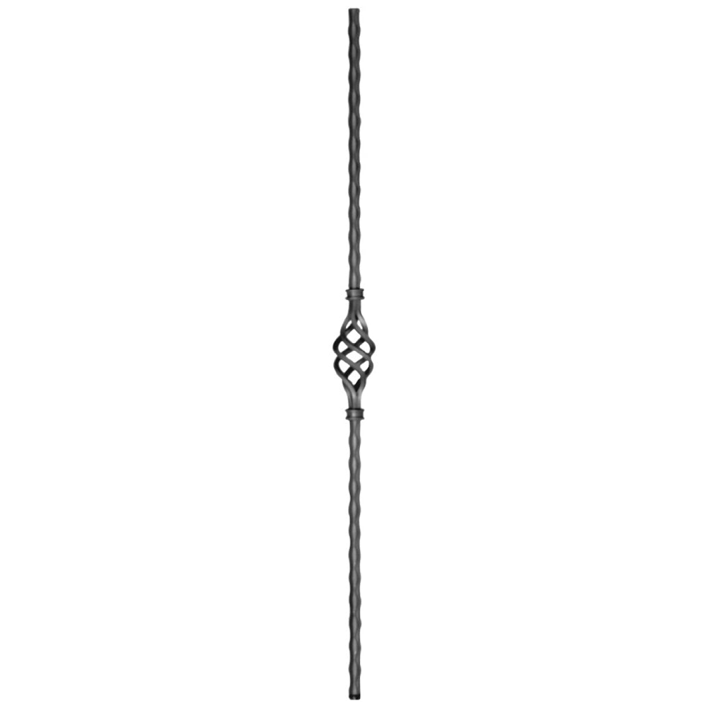 DG Wrought Iron single basket Hammered bar spindle