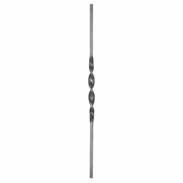 DG wrought iron Flat Twist spindle bar