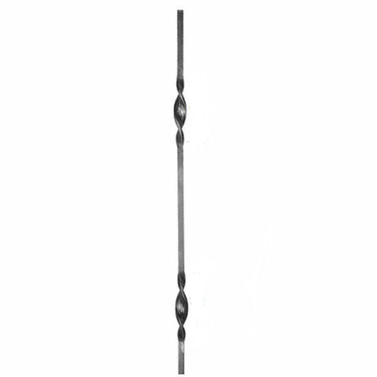 DG Wrought iron Double Flat Twist spindle bar L950mm