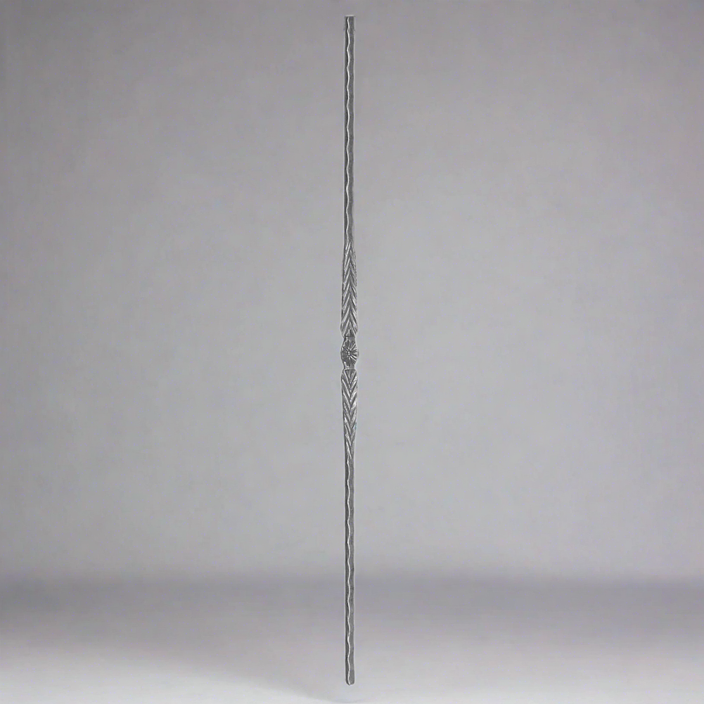 Hammered wrought iron Arrow spindle bar -950mm